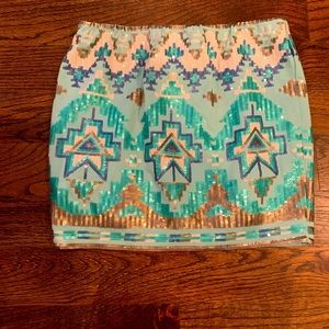 English Rose size small. Sequined short skirt.